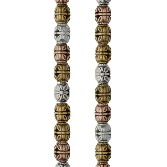 Multicolor Metal Plated Antique Barrel Beads, 10mm by Bead Landing&trade; {1}