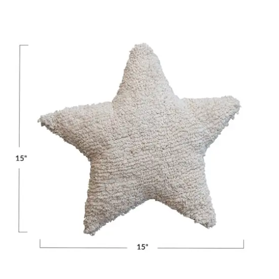 Hello Honey&reg; 15" Natural Tufted Star-Shaped Throw Pillow {6}