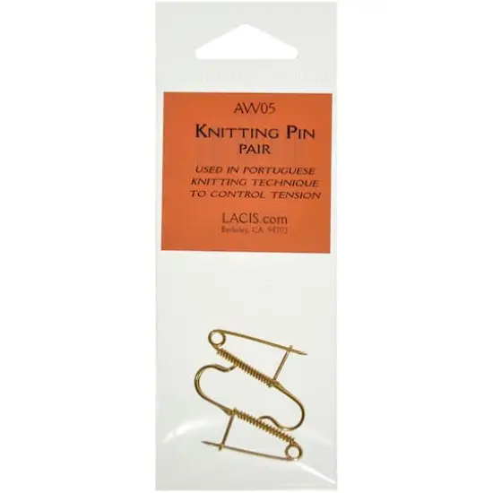 Lacis Gold Knitting Pin Pair {1}