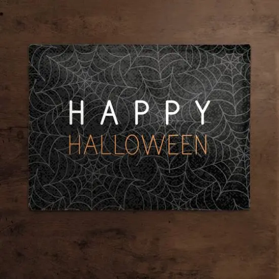 Happy Halloween Spider Webs 18" x 14" Cotton Twill Placemat {3}
