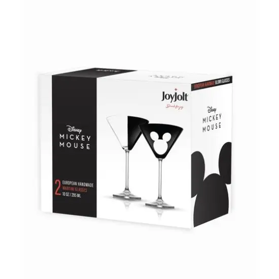 JoyJolt® Disney® 10oz. Luxury Mickey Mouse Crystal Martini Glass, 2ct. {6}