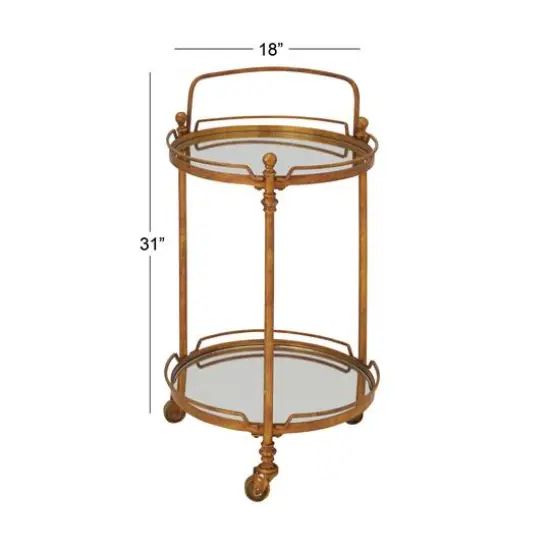 Brass Iron Bar Cart, 31" x 19" x 18" {6}