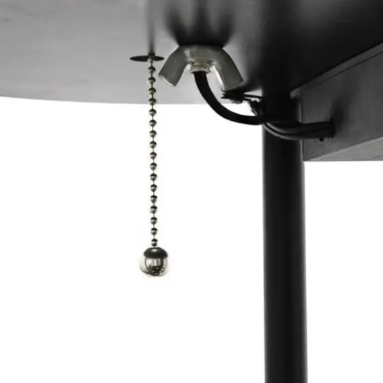 Simple Designs&trade; 62.5" Round Floor Lamp with 2 USB Ports and 1 Outlet Black {13}