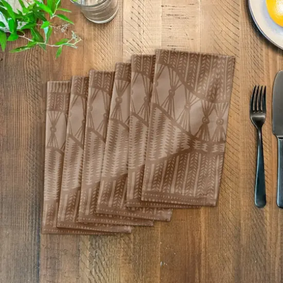 Lace Pattern Cotton Twill Napkin Rust {4}