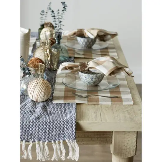 DII&reg; Buffalo Check Ribbed Placemat, 6ct. Stone/White {7}