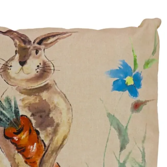16'' Bunny with Carrot Easter Pillow {4}