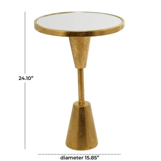 Gold Metal Contemporary Accent Table, 16" x 16" x 24" {6}