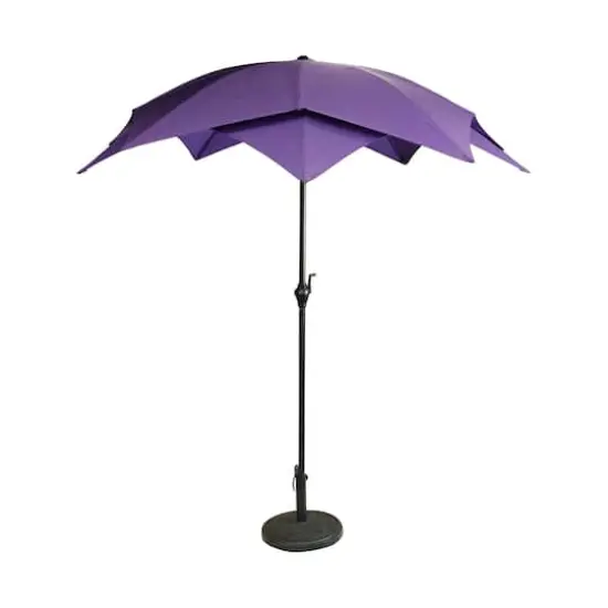 6.5ft. Purple Patio Lotus Umbrella with Hand Crank {1}