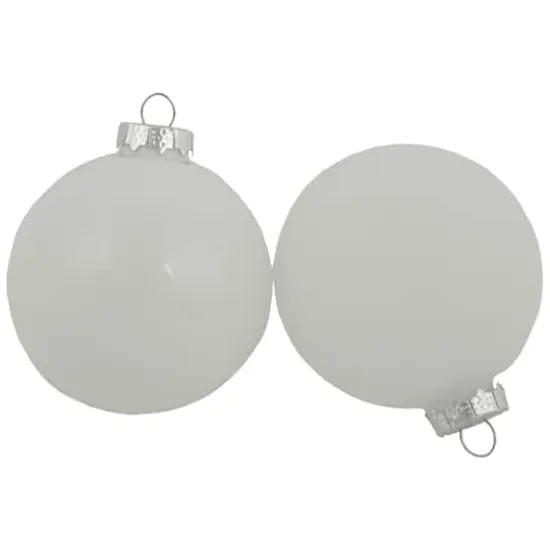 96ct. 3" Red & White 3-Finish Glass Ball Ornaments {4}