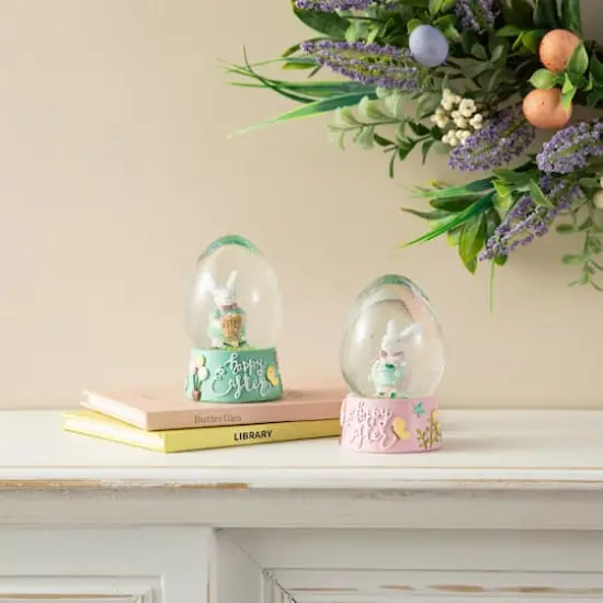 Glitzhome&reg; Easter Bunny Waterglobes Set {4}