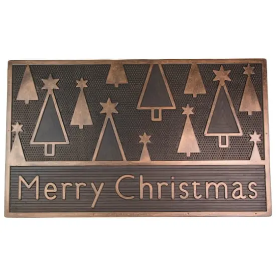30" Black & Gold Merry Christmas Doormat {1}