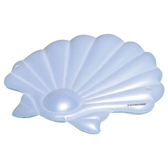 82'' White Seashell Island Swimming Pool Raft Lounger {1}
