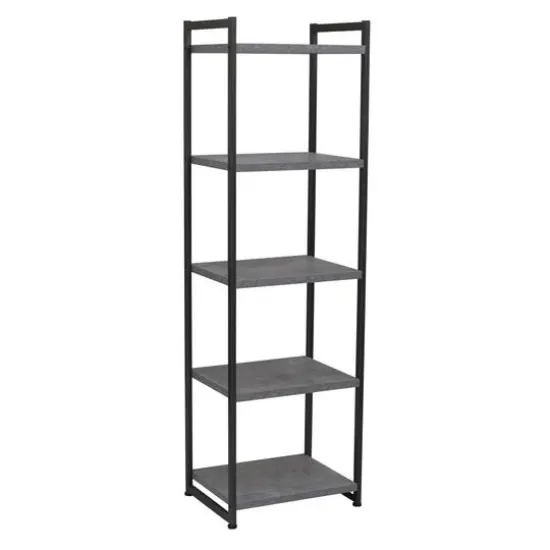 Household Essentials Jamestown 59" 5-Shelf Narrow Bookshelf Gray {10}