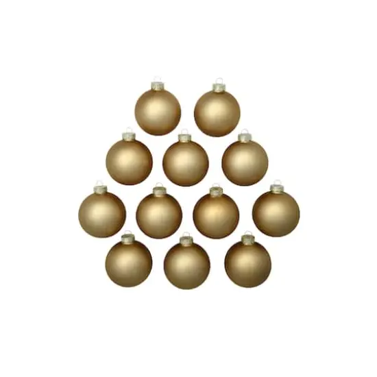 Whitehurst 12ct. 2.75" Matte Glass Ball Ornaments Gold Matte {3}