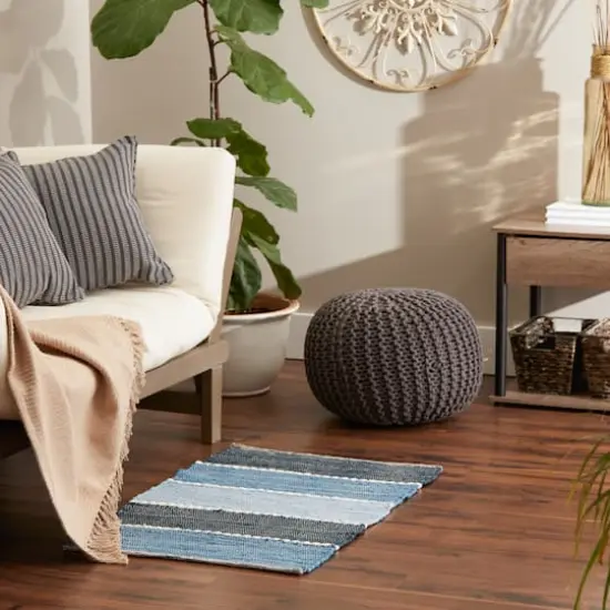 DII&reg; Color Block Cotton Chindi Rug, 2ft. x 3ft. Denim {4}