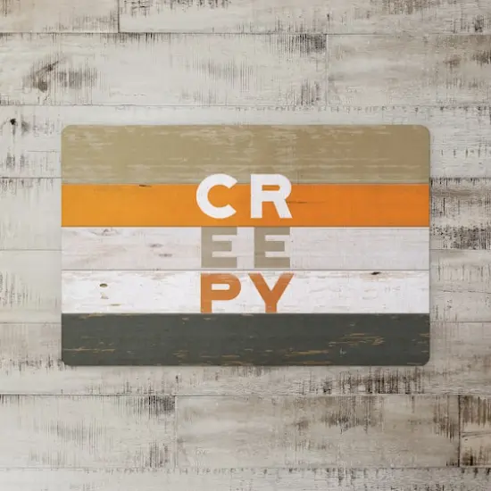 Creepy On Wood Floor Mat {3}