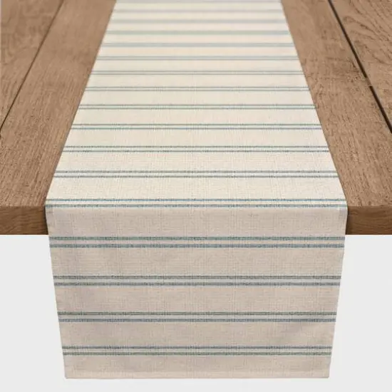 Double Stripe Cotton Twill Runner Blue/Blush {1}