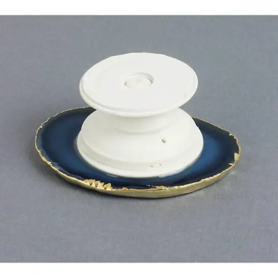 Agate Slice Gold Trim Phone Grip Blue {6}