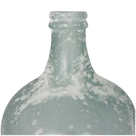 17" Frosted Spanish Bottle Recycled Glass Vase {7}