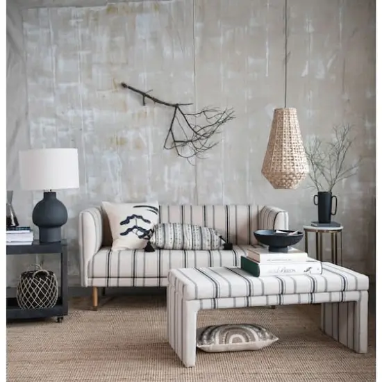 Hello Honey&reg; 12" Black Modern Wood Footed Serving Bowl with Carved Circles {5}