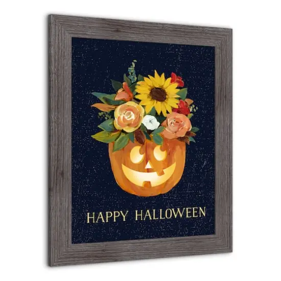 Floral Jackolantern 16" x 20" Western Gray Framed Print {3}