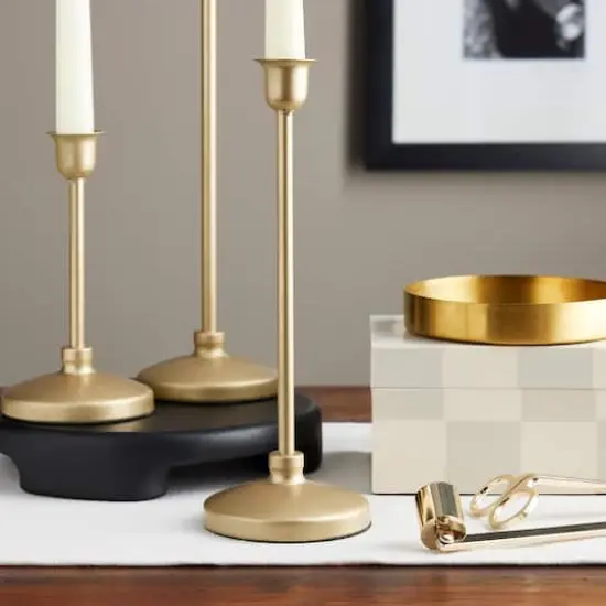 Gold Metal Taper Candle Holder by Ashland&reg; {3}