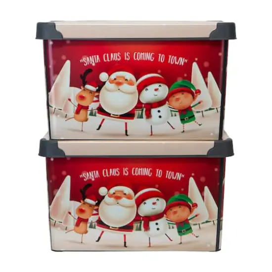 Simplify Santa Clause is Coming to Town Storage Tote Bin {4}