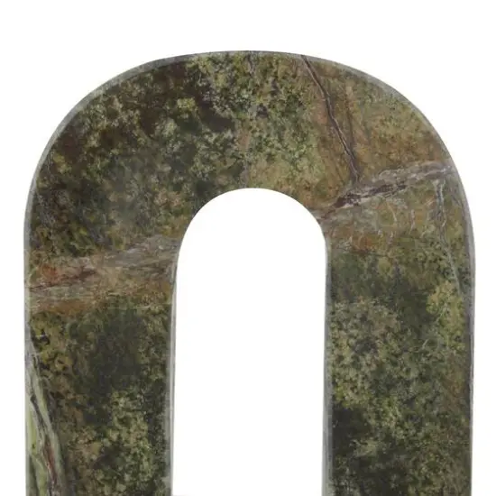 6" Green Marble Arched Bookend Set {5}