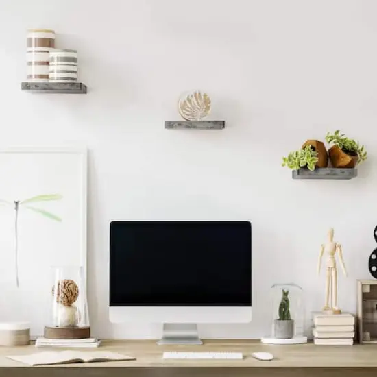 Sorbus 9.2" Tile Wall Shelves, 3ct. Gray {5}