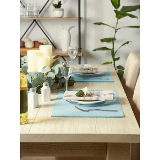 DII&reg; Eco-Friendly Fine Ribbed Placemats, 6ct. Storm Blue {7}