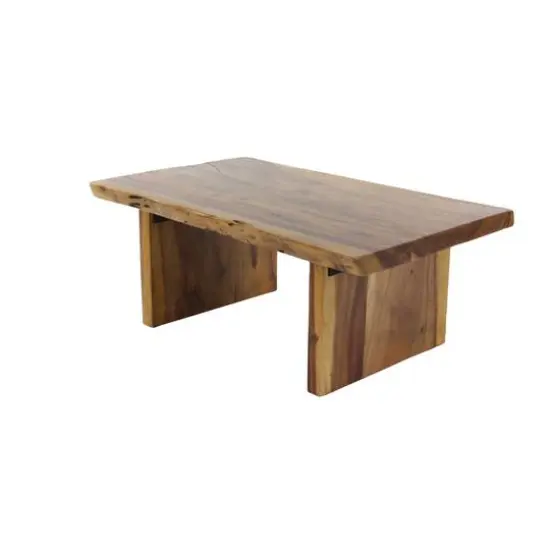 Brown Wood Contemporary Coffee Table, 16" x40" x24" {6}