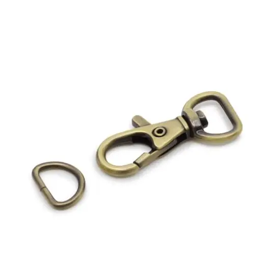 Dritz&reg; Swivel Hooks & D-Rings, 12 Sets Antique Brass {4}
