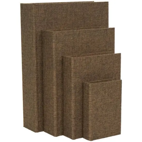 Fabric Storage Book Box Set Dark Brown {1}