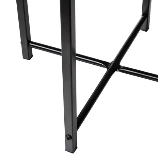 Honey Can Do Natural X-Pattern Base Round Side Table {6}