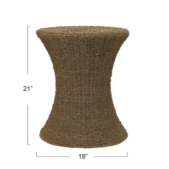 Household Essentials 21" Woven Seagrass Hourglass End Table {4}