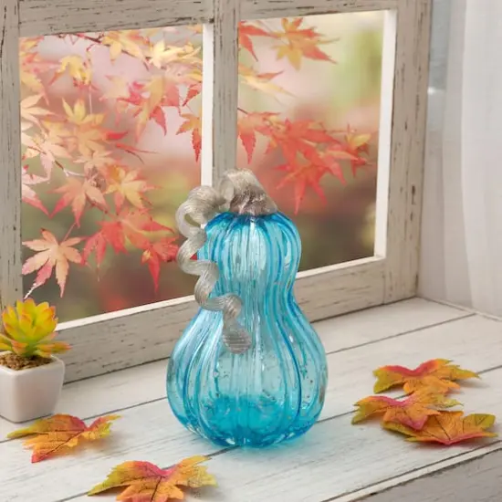 Glitzhome&reg; Glass Gourd, Blue {6}