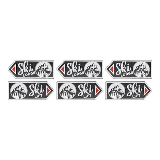 Black Ski Lift & Ski Lodge D&eacute;cor Set {1}