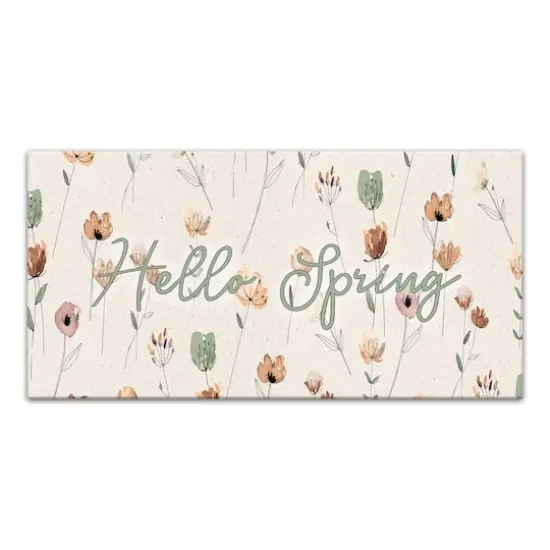 Earthy Botanical Doodles 10" x 20" Canvas Wall Art {1}