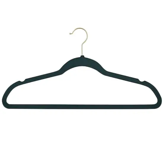 Simplify Slim Velvet Gold Hook Hangers, 25ct. Emerald {9}