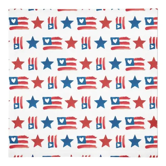 Designs Direct Flags & Stars Pattern Cotton Twill Napkin {1}