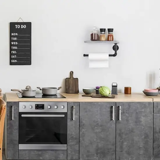 Paper Towel Holder with Shelf Industrial Pipe Gray {7}