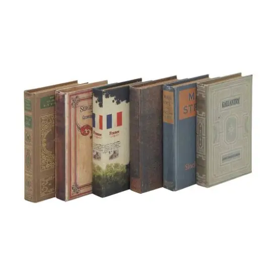 Multicolored Wooden Traditional Book Box Set {1}