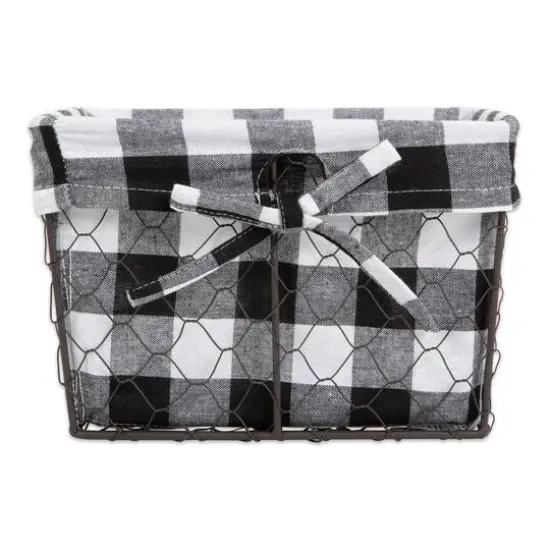 DII&reg; Black & White Checkered Chicken Wire Basket 5 Piece Set {5}