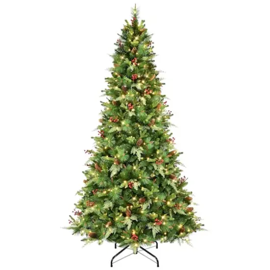 7.5ft. Pre-Lit Albany Spruce Artificial Christmas Tree, Dual-Color LED Lights {1}
