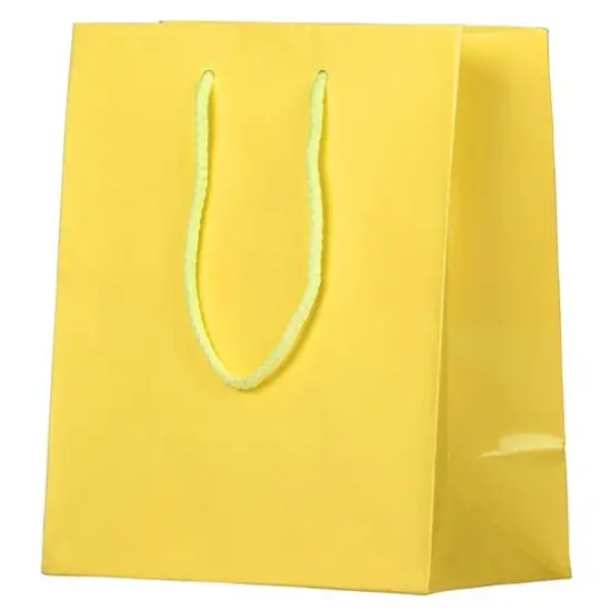 JAM Paper Medium Glossy Gift Bags, 3ct. Yellow {5}