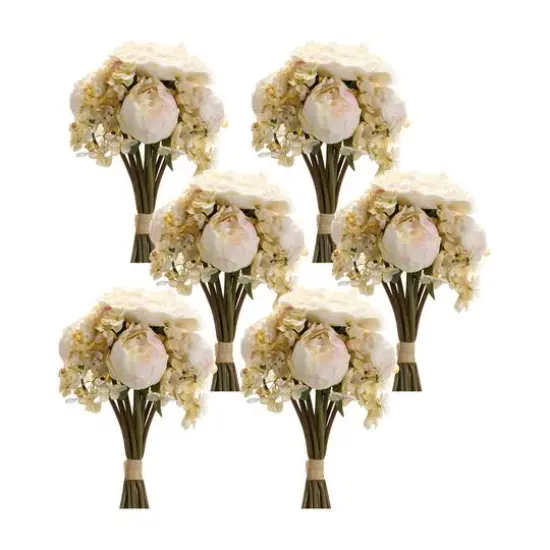 Ivory Peony & Hydrangea Bouquet Set {3}