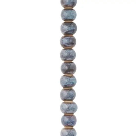 Blue & Brown Ceramic Round Beads, 8mm by Bead Landing&trade; {1}