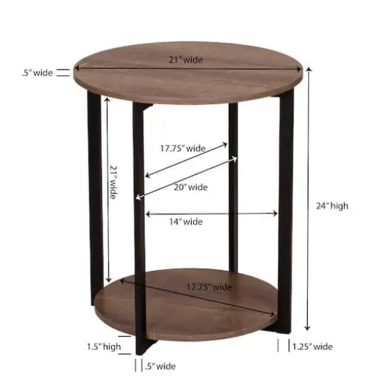 Household Essentials Jamestown 24" Round End Table Ashwood {7}