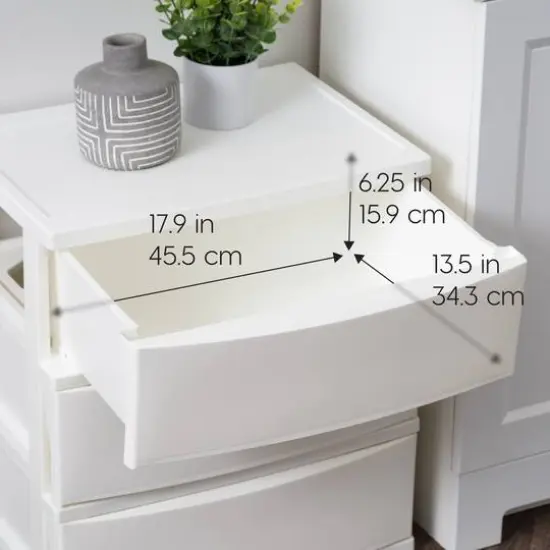 IRIS&reg; 29.5qt. White Wide 3-Drawer Stacking Chests, 2ct. {6}