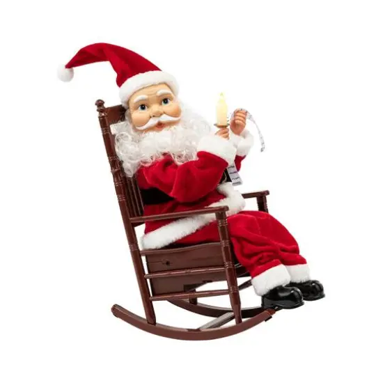 13.5" Animated & Musical Rocking Santa {1}